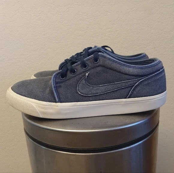 Nike Toki Low Sheos Men's 10.5 Denim Blue Jean Janoski Style Skateboard Skater - Picture 2 of 11
